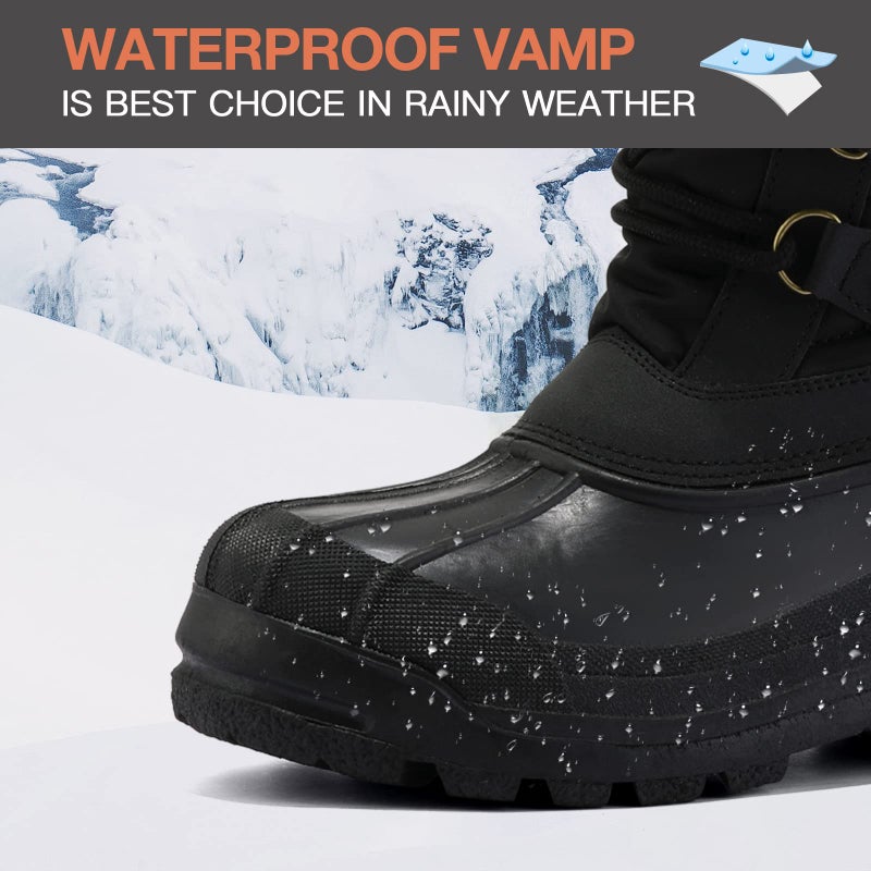 mysoft Women's Snow Boots Warm Insulated Faux Fur Lined Waterproof Mid-Calf Winter Boots - Image 4